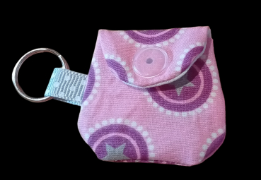 Chiptäschli Stern Rosa -grau Kreis